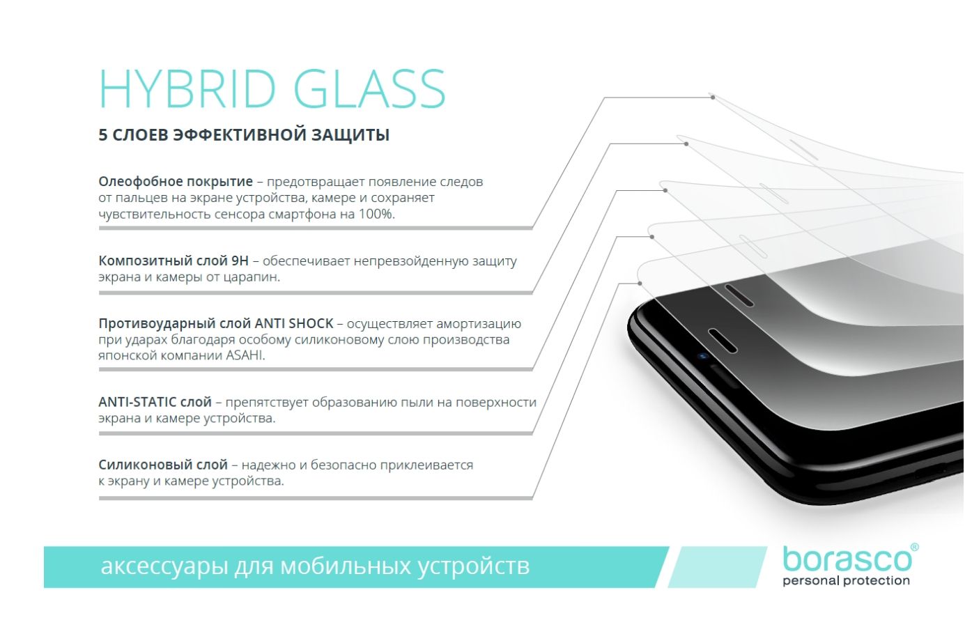 Защитное стекло Hybrid Glass для TCL TAB 8 8" - фото 4