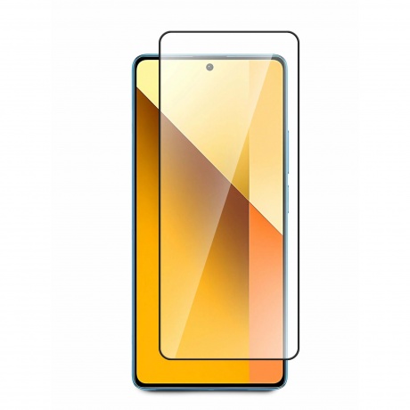 Стекло защитное mObility для Xiaomi Redmi Note 13 4G Full Screen tempered glass FULL GLUE черный УТ000038739 - фото 3