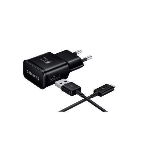 Сетевое зарядное устройство Samsung 2A c кабелем USB Type-C EP-TA20EBECGRU Black - фото 1