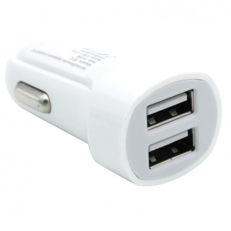 цена Автомобильное зарядное устройство BoraSCO 2 USB, 2,1A белое