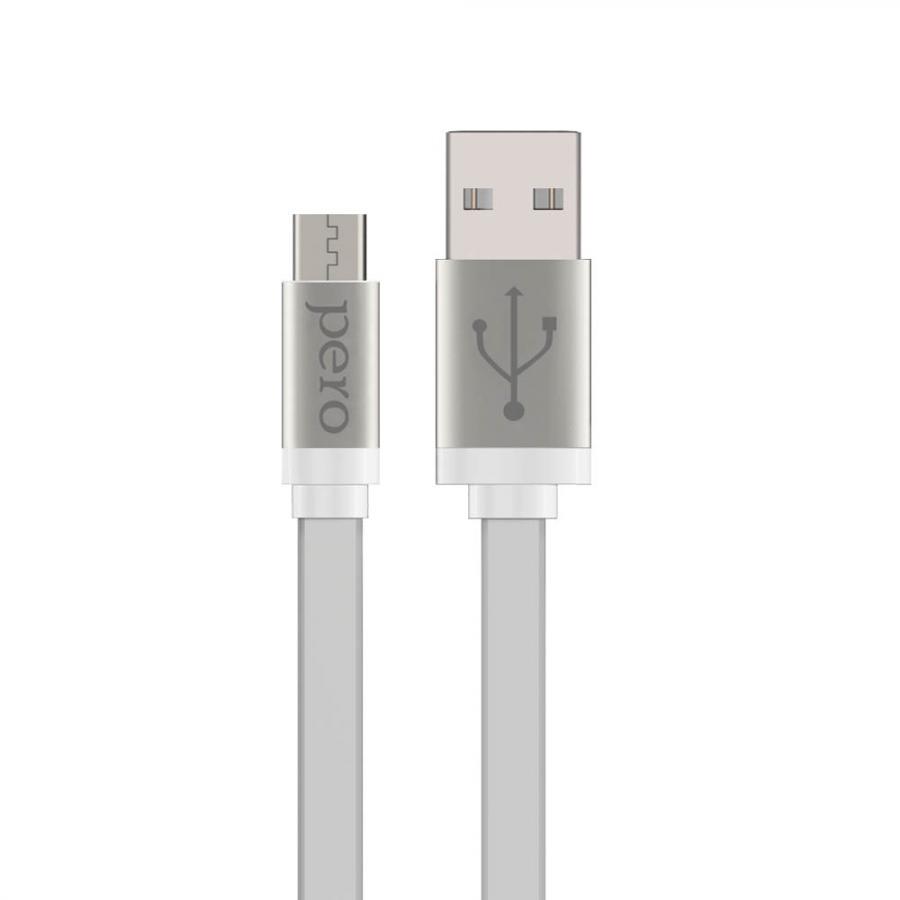 Дата-кабель PERO micro-USB, 2А, 0.2м, белый цена и фото