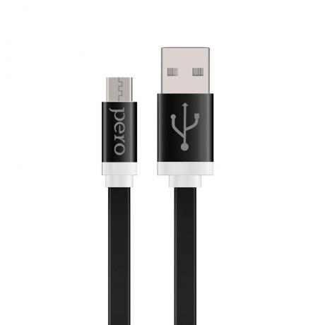 Дата-кабель PERO micro-USB, 2А, 0.2м, черный - фото 1