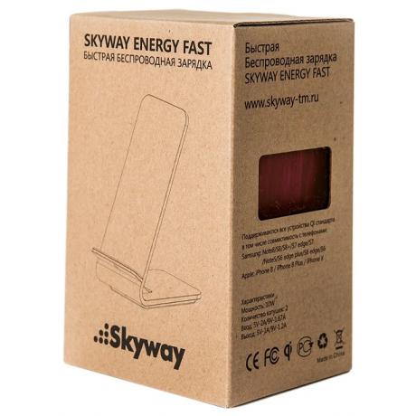 Беспроводная зарядка Skyway Energy Fast темное дерево - фото 7