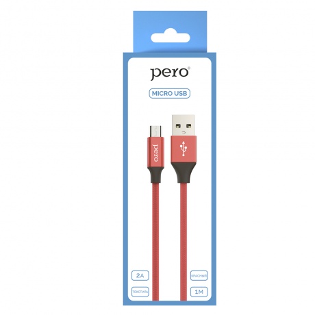 Дата-кабель PERO DC-02 micro-USB, 2А, 1м, красный - фото 4
