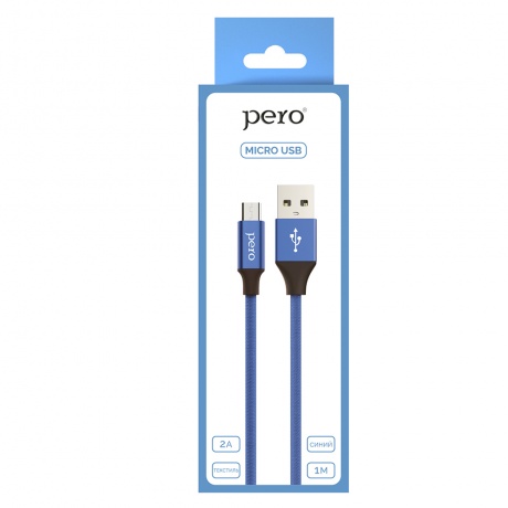 Дата-кабель PERO DC-02 micro-USB, 2А, 1м, синий - фото 4