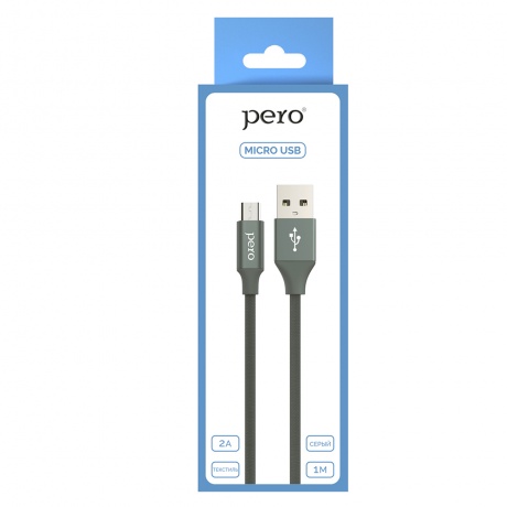 Дата-кабель PERO DC-02 micro-USB, 2А, 1м, серый - фото 3