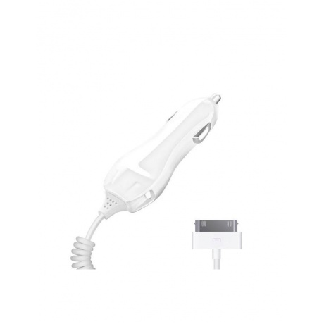 Автомобильное зарядное устройство Deppa 30-pin для Apple 1A белый - фото 1
