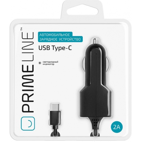 Автомобильное зарядное устройство Prime Line USB Type-C 2.1A черный - фото 2