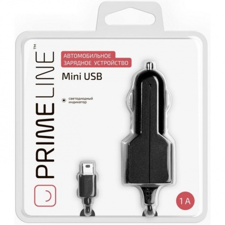 Автомобильное зарядное устройство Prime Line mini USB 1A черный - фото 2