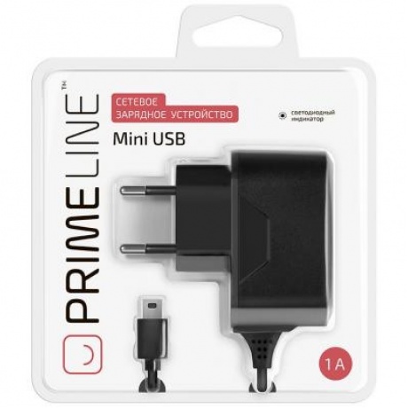 Сетевое зарядное устройство Prime Line mini USB 1A черный - фото 2