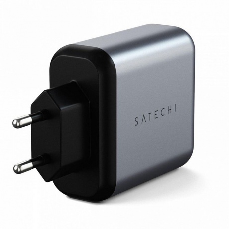 Сетевое зарядное устройство Satechi 30W Dual-Port Travel Charger серый - фото 3