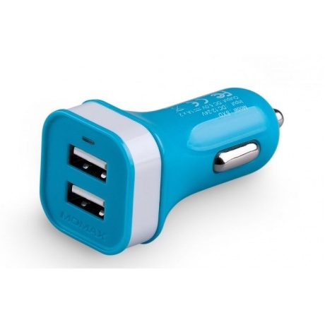 Автомобильное зарядное устройство Momax USB на 1A XC Dual USB Car Charger 1A Синий - фото 1