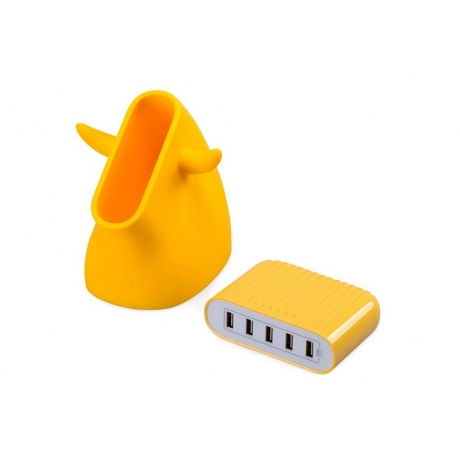Сетевое зарядное устройство Momax U.BULL 5 Port USB Charger (40W) Жёлтый - фото 2