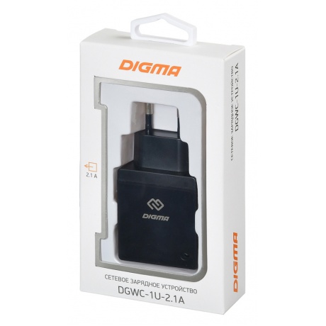 Сетевое зарядное устройство Digma DGWC-1U-2.1A-BK 2.1A черный - фото 6