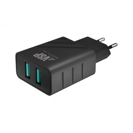 Сетевое зарядное устройство BoraSCO 2 USB 2,4A черное - фото 2