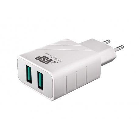 Сетевое зарядное устройство BoraSCO 2 USB 2,4A белое - фото 2