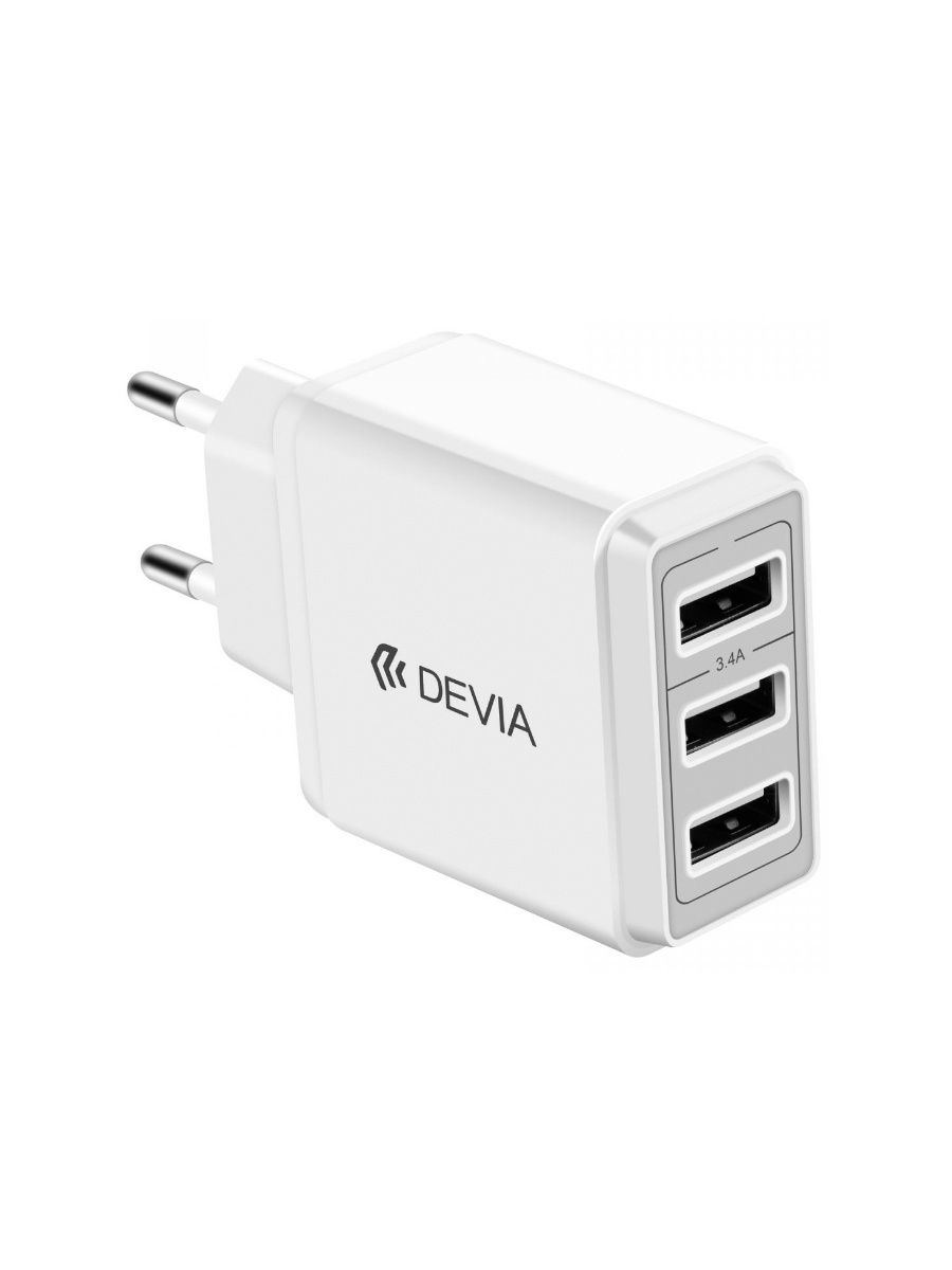 Сетевое зарядное устройство Devia Smart Charger 3USB 17W - White