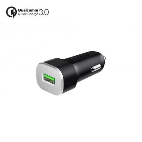 Автомобильное зарядное устройство Deppa USB QC 3.0 черный 11286 - фото 1