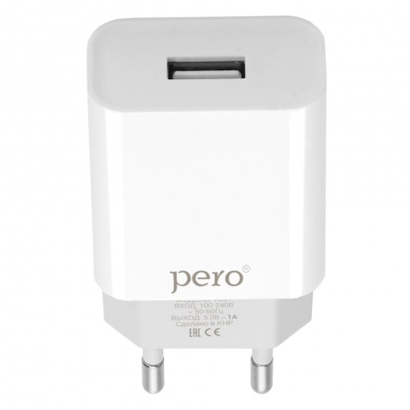Сетевое зарядное устройство PERO TC01 1USB 1A белый - фото 2