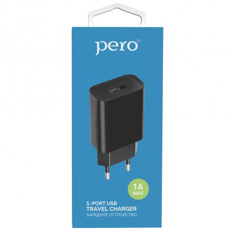 Сетевое зарядное устройство PERO TC01 1USB 1A черный - фото 6
