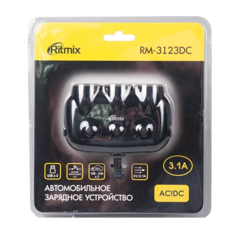Автомобильное зарядное устройство RITMIX RM-3123DC black - фото 4