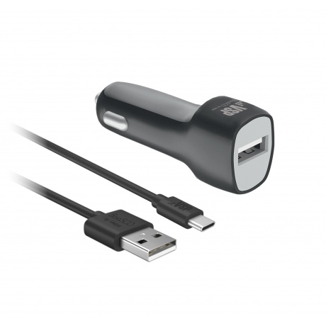 Автомобильное зарядное устройство BoraSCO (VSP) 1 USB 1A + кабель Type-C 1м (черный) - фото 2