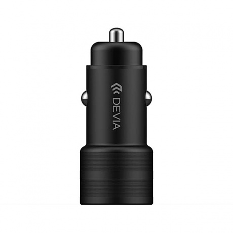Автомобильное зарядное устройство Devia Traveller Series 2USB QC 3.0 30W - Black - фото 2