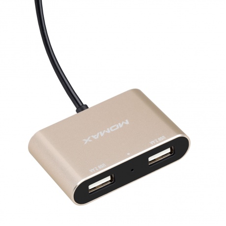 Автомобильное зарядное устройство Momax 2+2 USB Hub 9.6A UC6 - Gold - фото 1