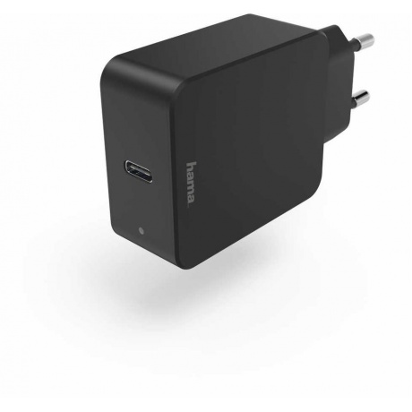 Сетевое зарядное устройство Hama H-183284 3A PD+QC кабель USB Type C черный (00183284) - фото 1