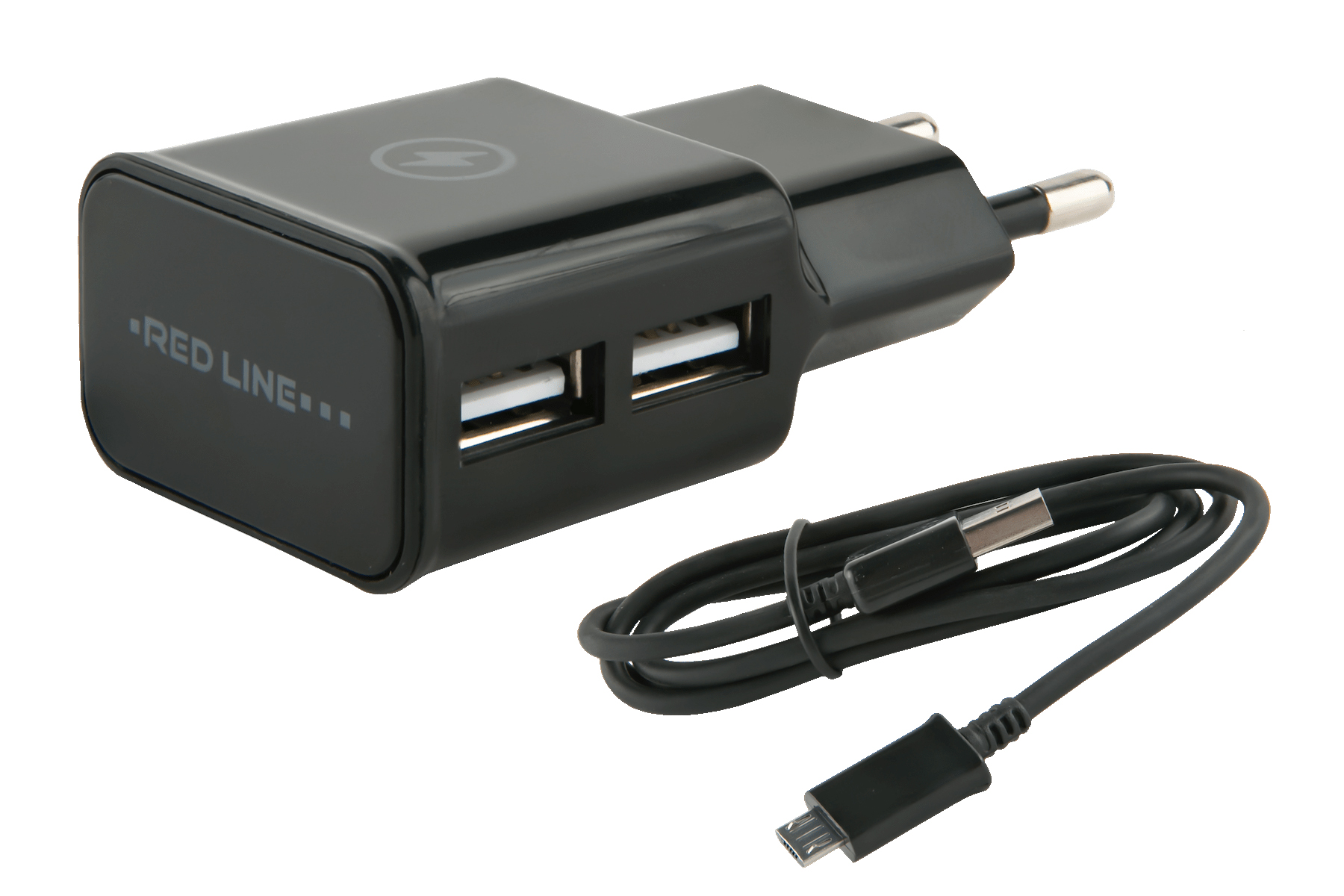 Сетевое зарядное устройство Redline NT-2A 2.1A + кабель microUSB черный (УТ000013638)