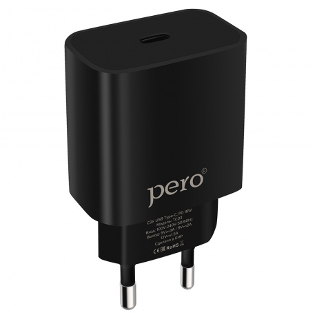 Сетевое зарядное устройство PERO TC03 PD 18W черный - фото 2