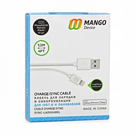 Кабель Mango Device для Apple 1.2 meter Lightning - USB Белый - фото 1