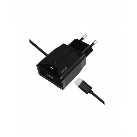 Сетевое зарядное устройство PERO TC04 1USB 2.1A + MICRO-USB CABLE черный - фото 2