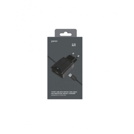 Сетевое зарядное устройство PERO TC04 1USB 2.1A + MICRO-USB CABLE черный - фото 8
