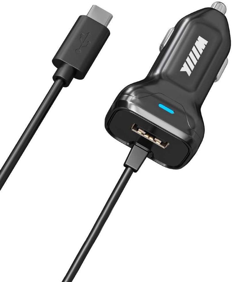 Автомобильное зарядное устройство Wiiix CH-4-2-06 2A универсальное кабель USB Type C черный