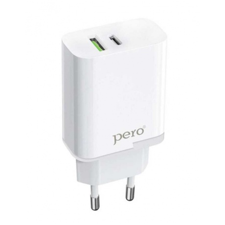 Сетевое зарядное устройство PERO TC05 PD 18W + USB-A Fast Charge  белый
