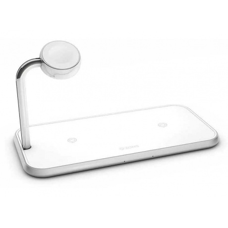 Беспроводное зарядное устройство ZENS Dual+Watch Aluminium Wireless Charger белый - фото 1