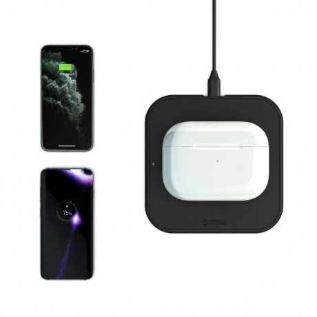 Беспроводное зарядное устройство ZENS Single Wireless Charger 10W. черный - фото 4