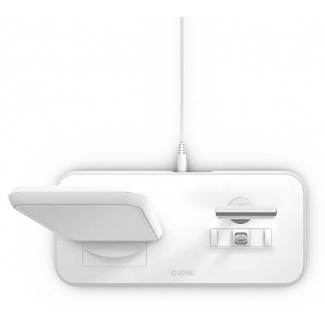Беспроводное зарядное устройство ZENS Stand+Dock Aluminium Wireless Charge белый - фото 3