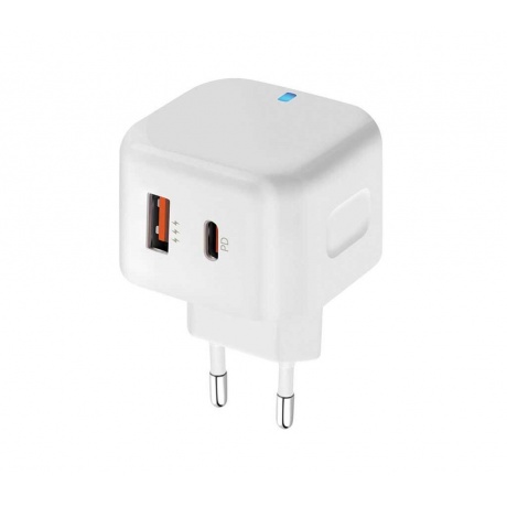 Сетевое зарядное устройство PERO TC10 USB-C 20W + USB-A Fast Charge белый