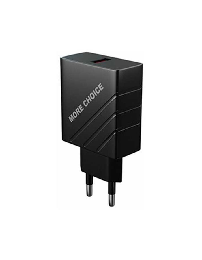 цена Сетевое зарядное устройство More choice 1USB 3.0A QC3.0 быстрая зарядка черный NC51QC