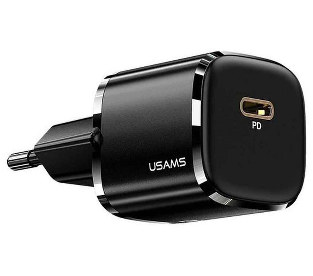 Сетевое зарядное устройство USAMS US-CC124 3A PD кабель Apple Lightning черный (УТ000023225)