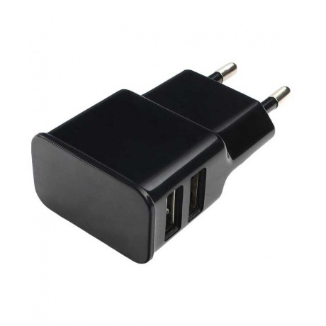 Сетевое зарядное устройство Cablexpert MP3A-PC-12 100/220V - 5V USB 2 порта, 2.1A, черный - фото 1