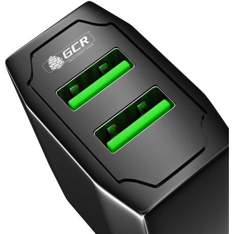 Сетевое зарядное устройство GCR GCR-51982 на 2 USB порта 3.1 A, черное - фото 3