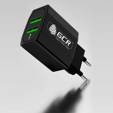 Сетевое зарядное устройство GCR GCR-51982 на 2 USB порта 3.1 A, черное - фото 4