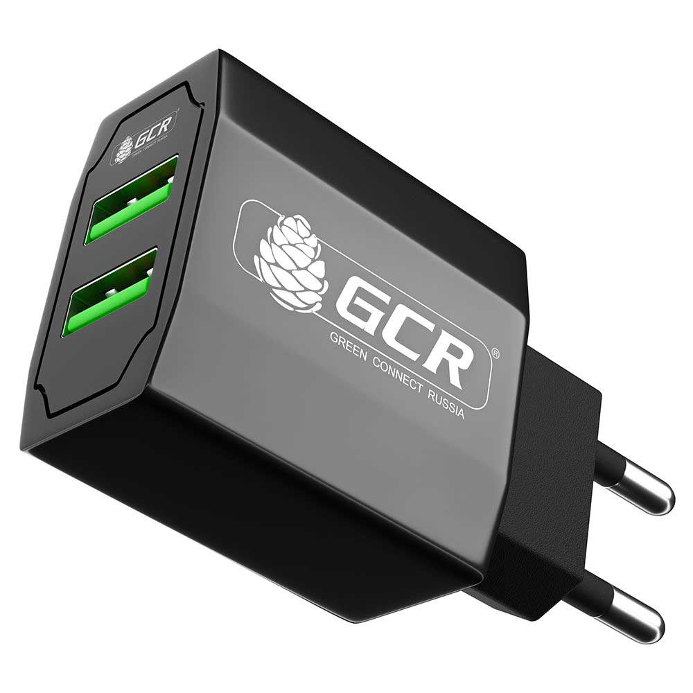Сетевое зарядное устройство GCR GCR-51982 на 2 USB порта 3.1 A, черное