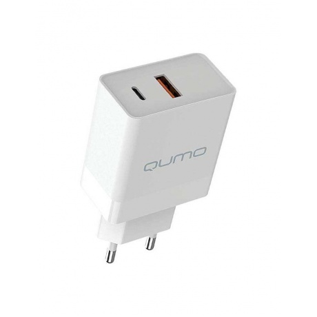 Сетевое зарядное устройство Qumo Energy light (Charger 0052) PD 20W, 2USB, Type-C + QC3.0, белый - фото 1