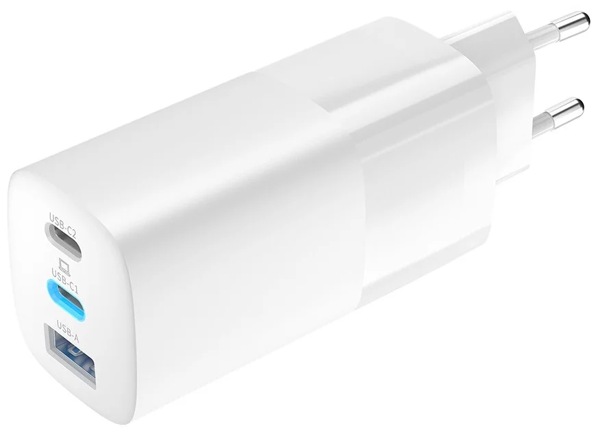 Сетевое зарядное устройство Olmio 043556 65W  Type-Cx2 +USB PowerDelivery QuickCharge GAN белый
