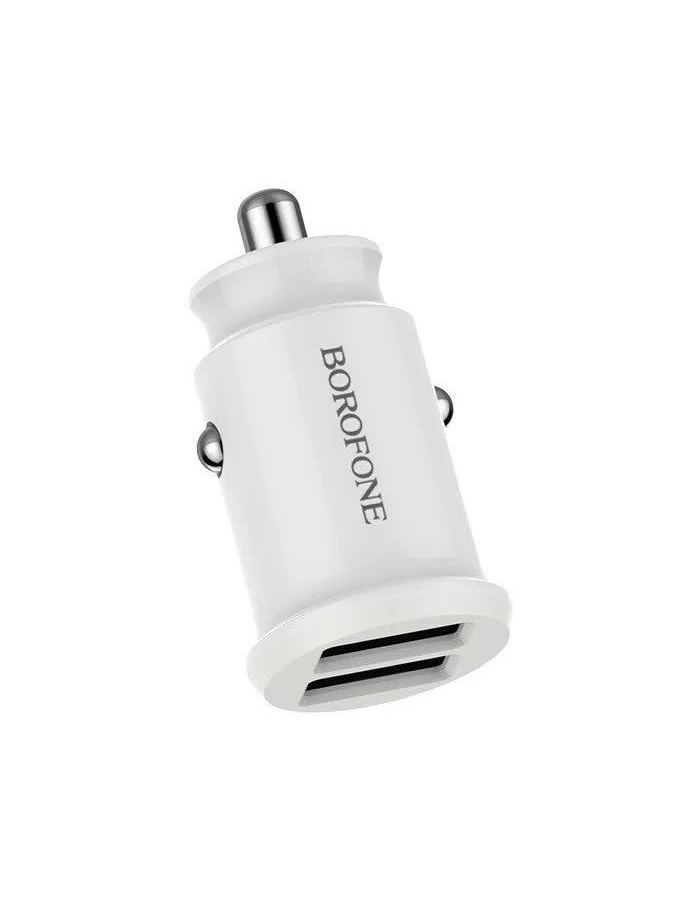 цена Автомобильное зарядное устройство Borofone BZ8 MaxRide, 2USB, белый (88486)