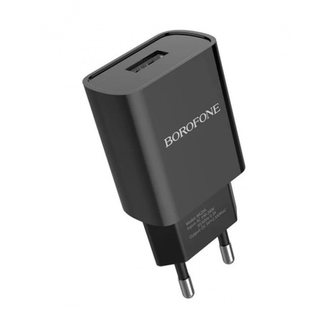 Сетевое зарядное устройство Borofone BA20A Sharp, 1USB, 2.1A, черный (02081) - фото 3